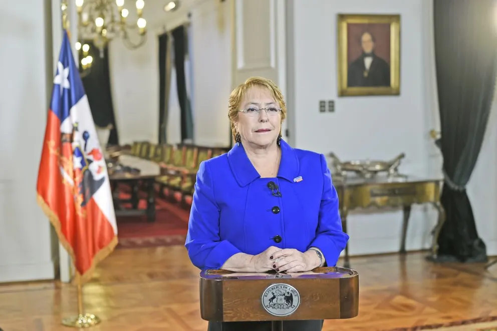 La presidenta de la República, Michelle Bachelet, en cadena nacional, anunció el envío del nuevo proyecto de educación superior
