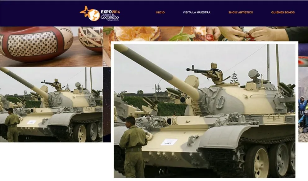 El extraño tanque peruano que aparece en la web de Expo región de Coquimbo