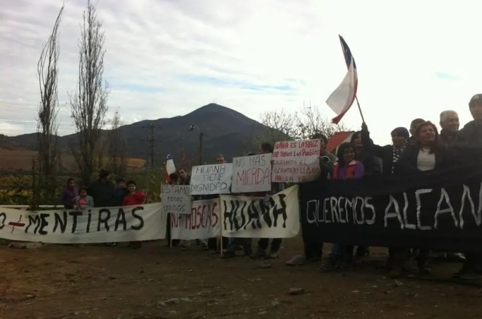 Habitantes de Huana realizaron protesta ante el paso de las autoridades