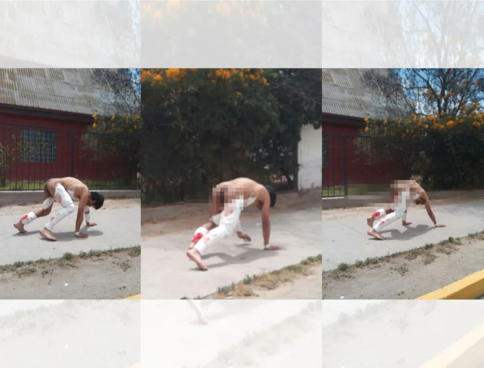 Sujeto arranca desnudo