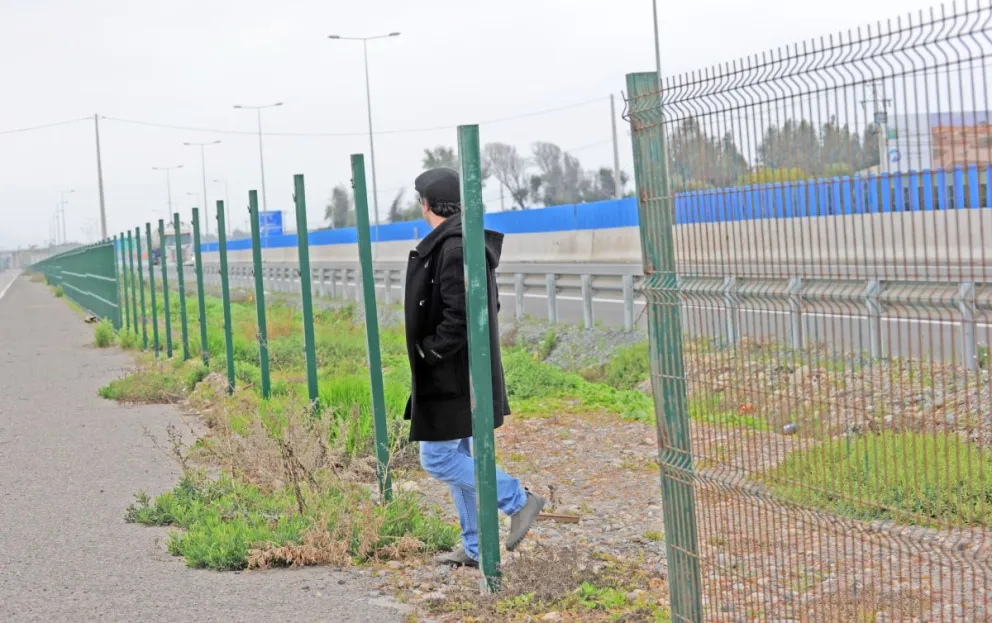 Durante largos tramos de la ruta se puede ver cómo las mallas protectoras simplemente han desaparecido producto del accionar de los delincuentes.