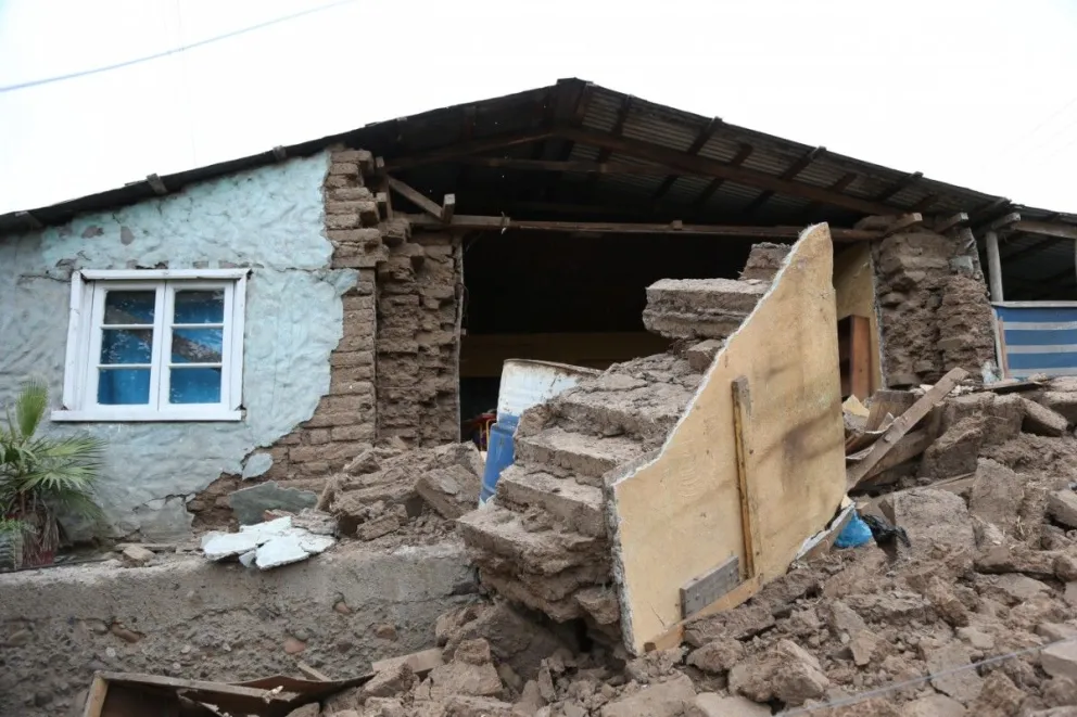 En sectores rurales como Las Rojas algunas viviendas resultaron con daños de consideración tras el sismo.