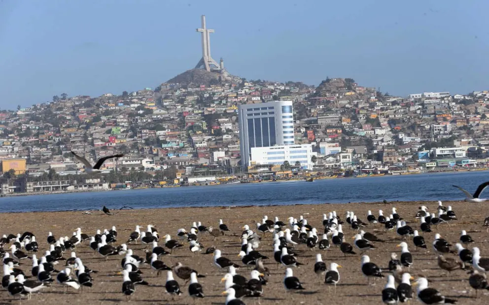 Uno de los proyectos que aún no está terminado es el del nuevo edificio municipal de Coquimbo, que se aprecia al fondo. En este caso se esperan los últimos recursos para su terminación final.