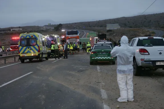 Fiscal descarta presencia de gravilla en Ruta 5 Norte antes del choque de buses en Coquimbo