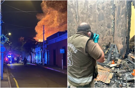 26 damnificados tras incendio en casco histórico de La Serena