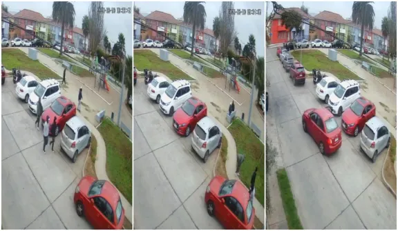 VIDEO ┃ Sujetos roban auto en segundos frente a una plaza en Coquimbo
