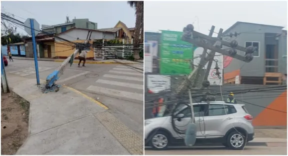 Camión derriba siete postes en Coquimbo