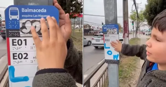 Denuncia de niño con discapacidad visual por letreros en Braille en La Serena