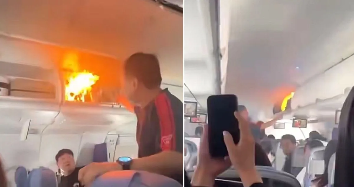 Explosión de batería de litio en vuelo de Air China