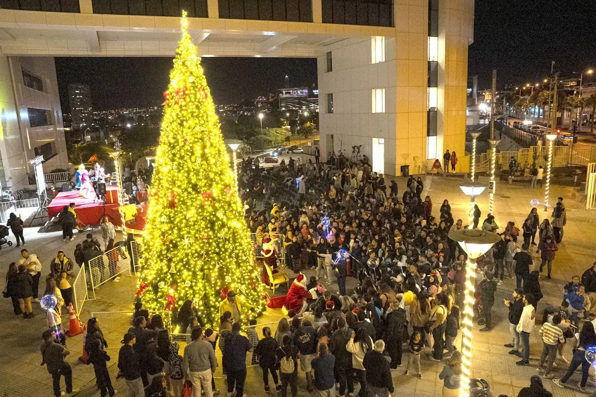 Encendido de árboles navideños en Coquimbo con gran fiesta familiar