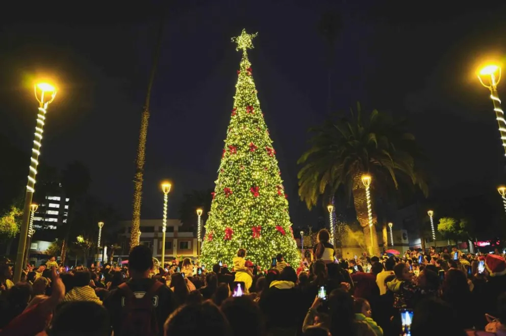 La magia de la Navidad se toma el centro de Coquimbo con masivo encendido de árbol