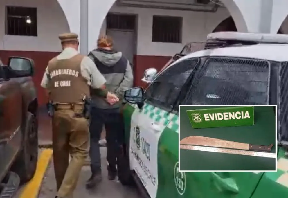 Hombre amenaza a Carabineros con machete durante fiscalización en La Serena: fue detenido