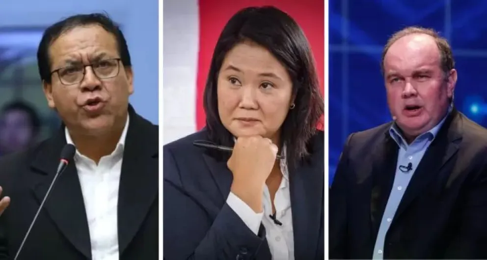 Mientras Keiko Fujimori se consolida como la principal carta para avanzar al balotaje, la definición del rival se mantiene abierta entre el izquierdista Roberto Sánchez y el ultraconservador Rafael López Aliaga. (Foto: Captura / Radio Bio Bio)
