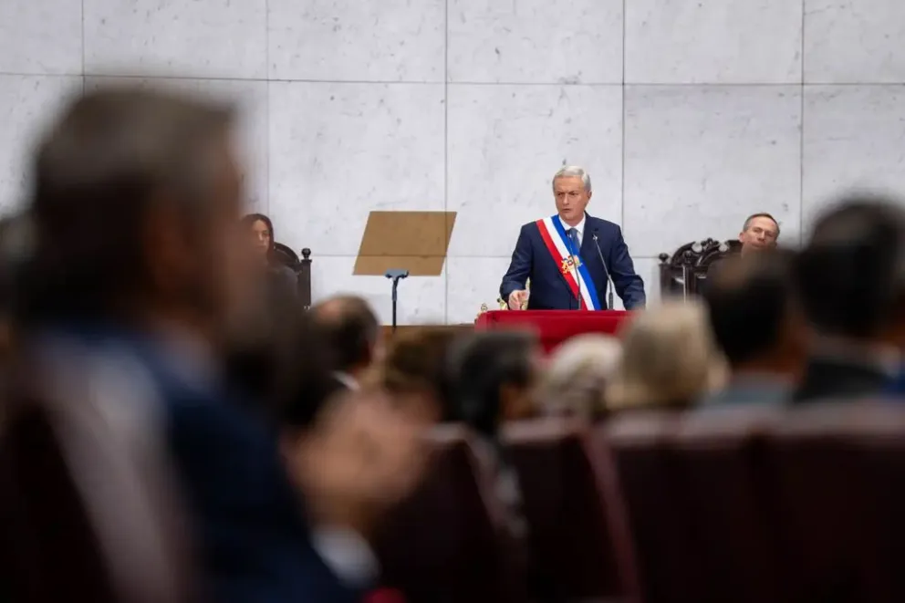 Ayer, el Presidente José Antonio Kast entregó su primera cuenta pública ante el pleno del Congreso Nacional. (Foto: Cedida)


