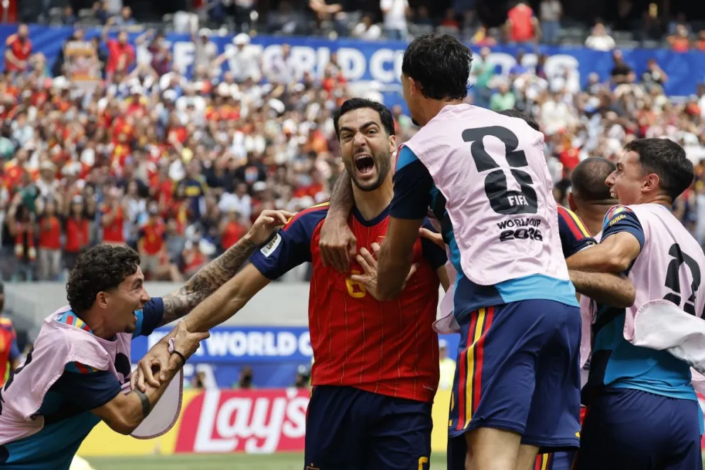 España se metió por segunda vez en su historia en las semifinales de un Mundial tras acabar con el invicto de Bélgica al vencerla por 2-1 en el SoFi Stadium de Inglewood. (Foto: EFE)