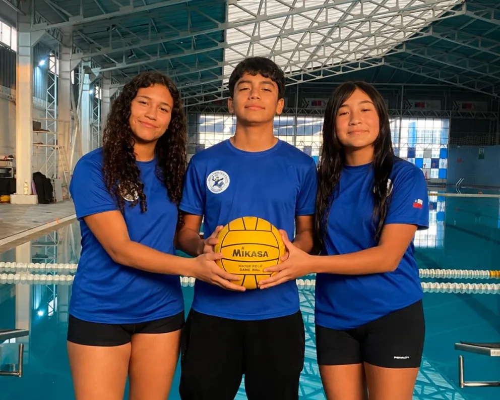 La Copa Pacífico será una valiosa experiencia para Bruno Herrera, Matilda Rivera y Mailen Cortés. (Foto: Club Waterpolo Coquimbo)