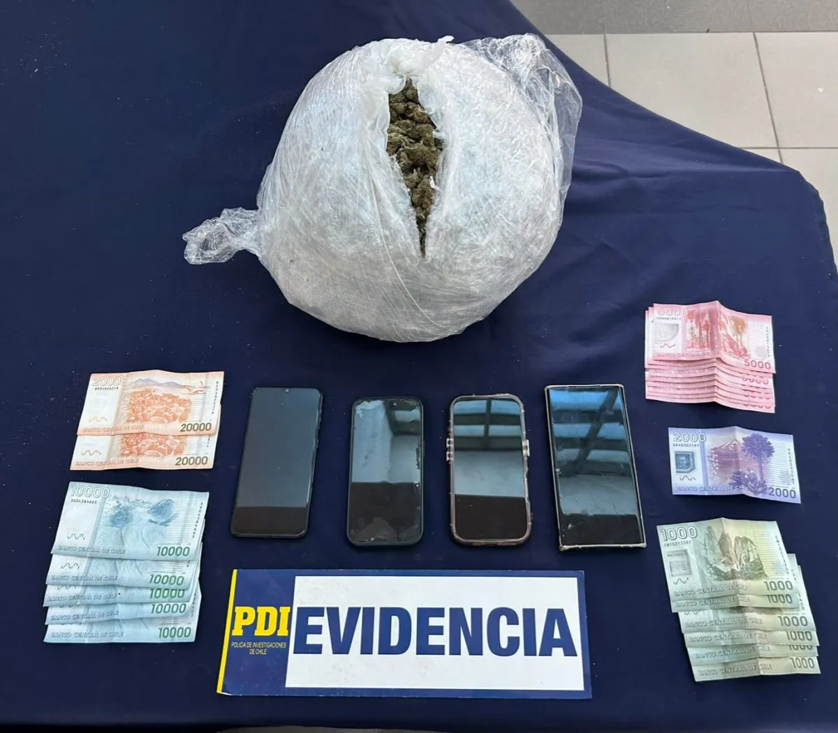 Incautan más de dos kilos de cannabis en control policial en peaje Puerto Oscuro de Los Vilos