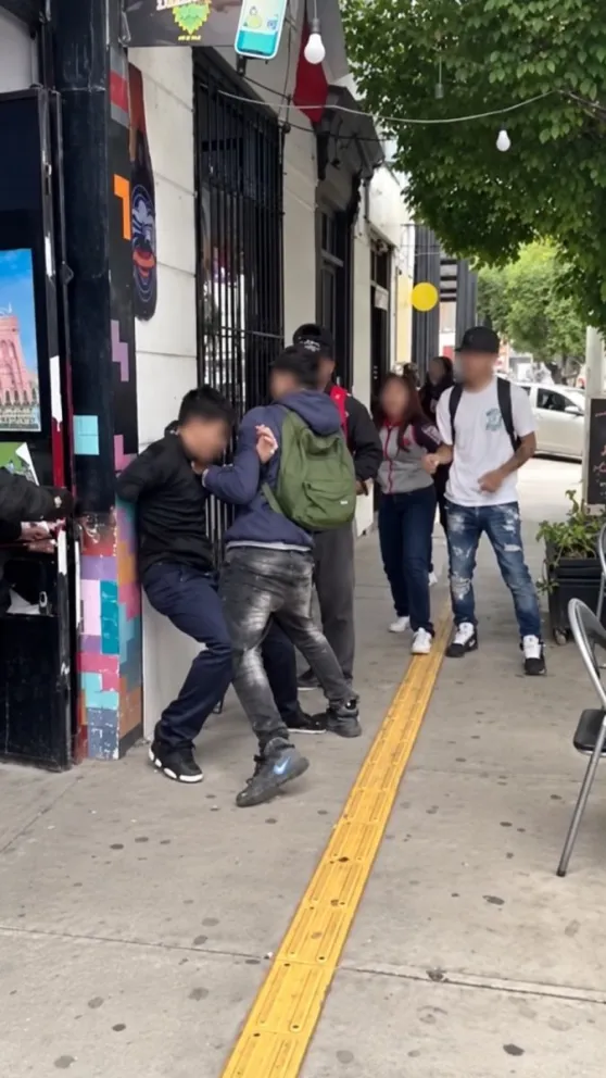 La pelea registrada en la plaza de armas de Ovalle fue uno de los episodios de violencia registrado esta semana. (Foto: Captura de video)