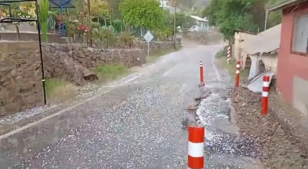 Lluvias y granizadas cubrieron diversos sectores de la comuna de Río Hurtado. (Foto: Cedida)